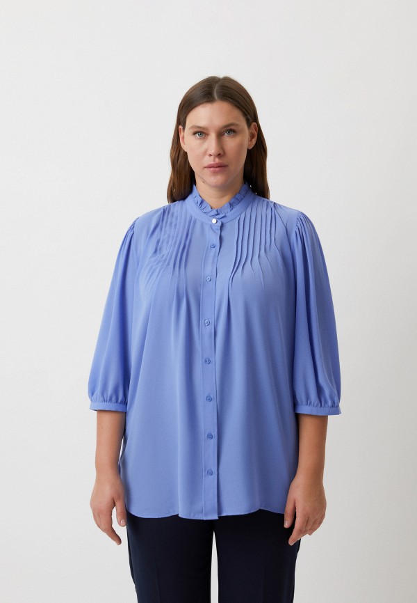 женская блузка с длинным рукавом lauren ralph lauren woman, голубая