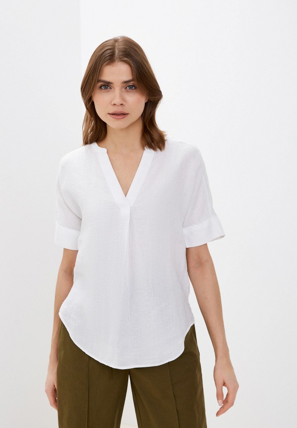 женская блузка с коротким рукавом marks & spencer, белая