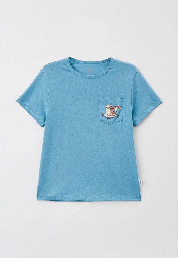 футболка с коротким рукавом vans для девочки, голубая