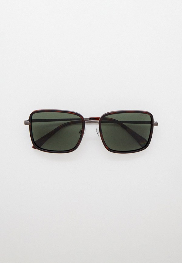 мужские квадратные солнцезащитные очки polaroid, коричневые