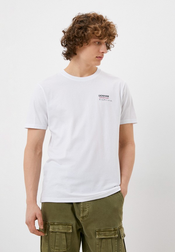 мужская футболка с коротким рукавом denham, белая