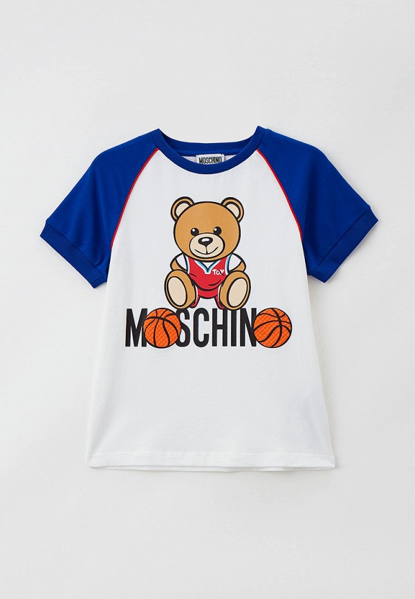 футболка с коротким рукавом moschino kid для мальчика, белая