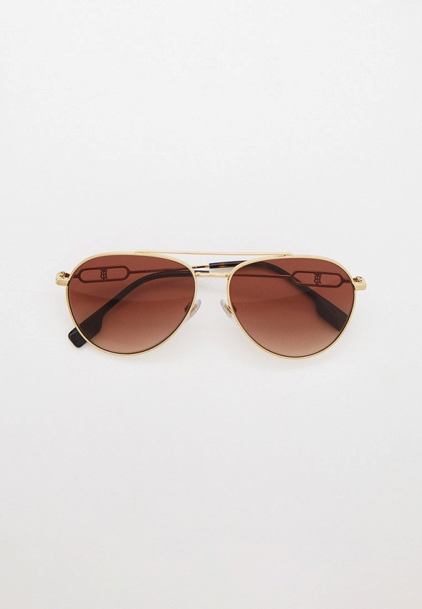 женские авиаторы солнцезащитные очки burberry, золотые