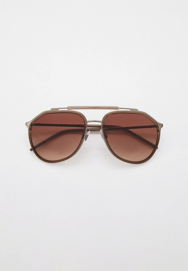 мужские авиаторы солнцезащитные очки dolce & gabbana, коричневые