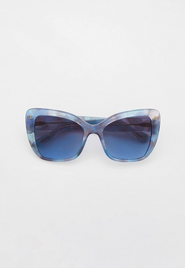 женские солнцезащитные очки кошачьи глаза dolce & gabbana, голубые