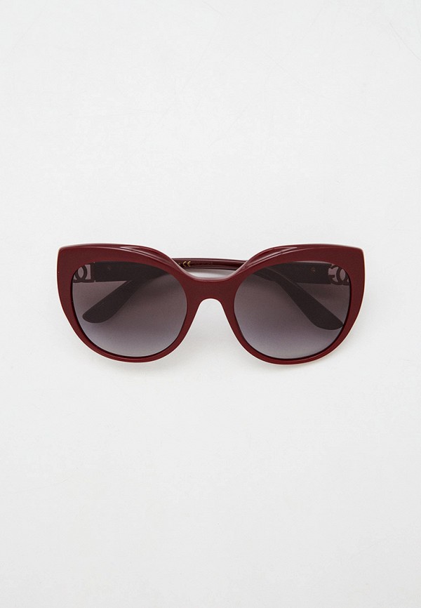 женские круглые солнцезащитные очки dolce & gabbana, бордовые