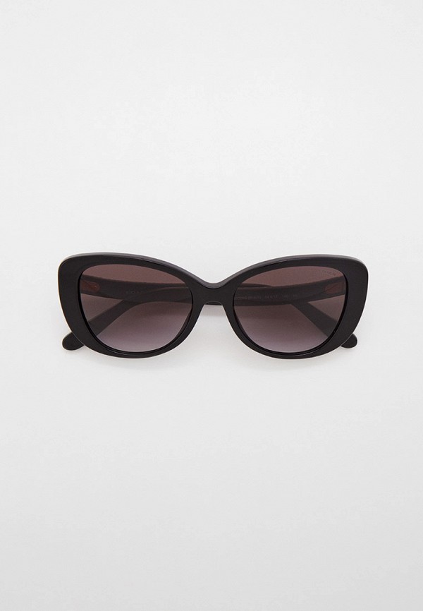 женские солнцезащитные очки кошачьи глаза coach, черные