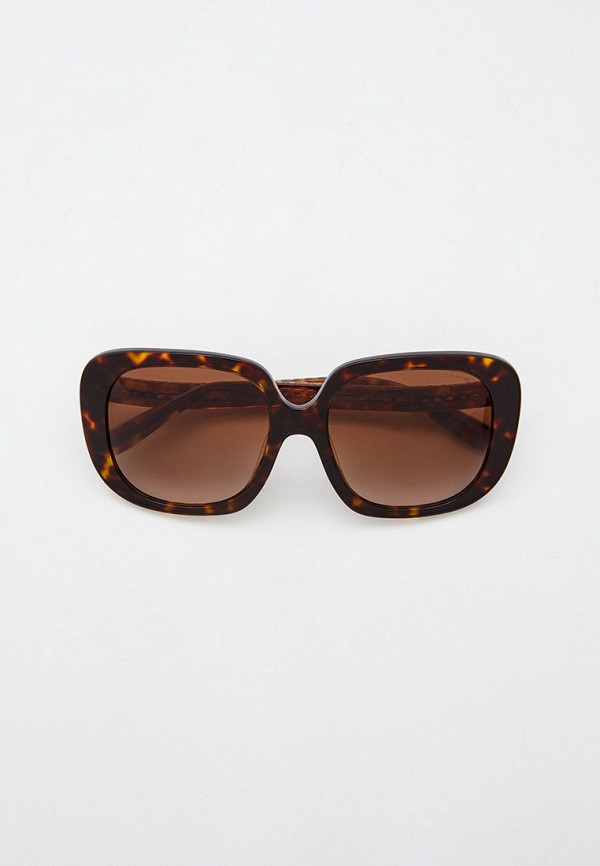 женские квадратные солнцезащитные очки coach, коричневые