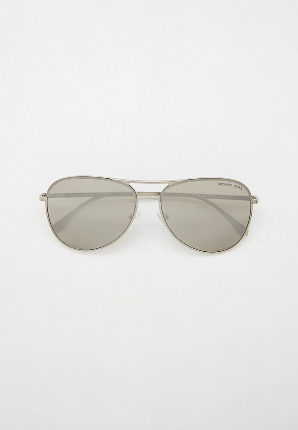 женские авиаторы солнцезащитные очки michael kors, серебряные