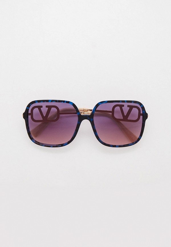 женские квадратные солнцезащитные очки valentino, синие