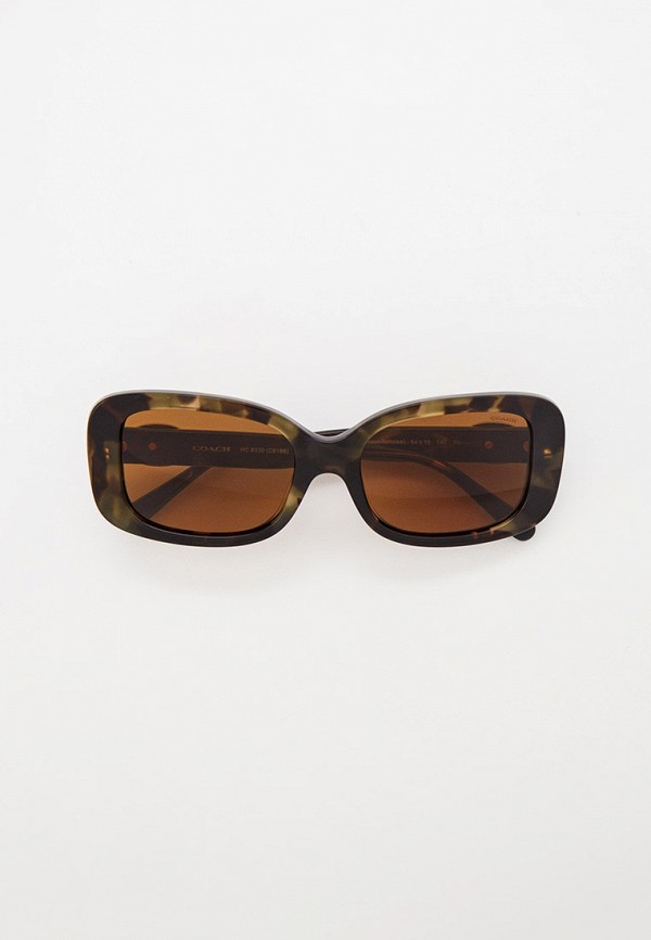 женские квадратные солнцезащитные очки coach, хаки