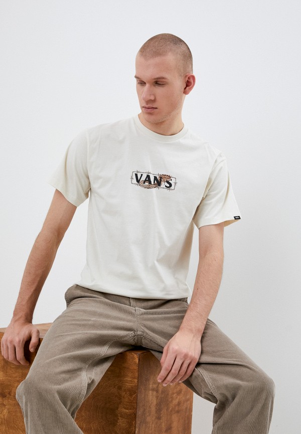мужская футболка с коротким рукавом vans, бежевая