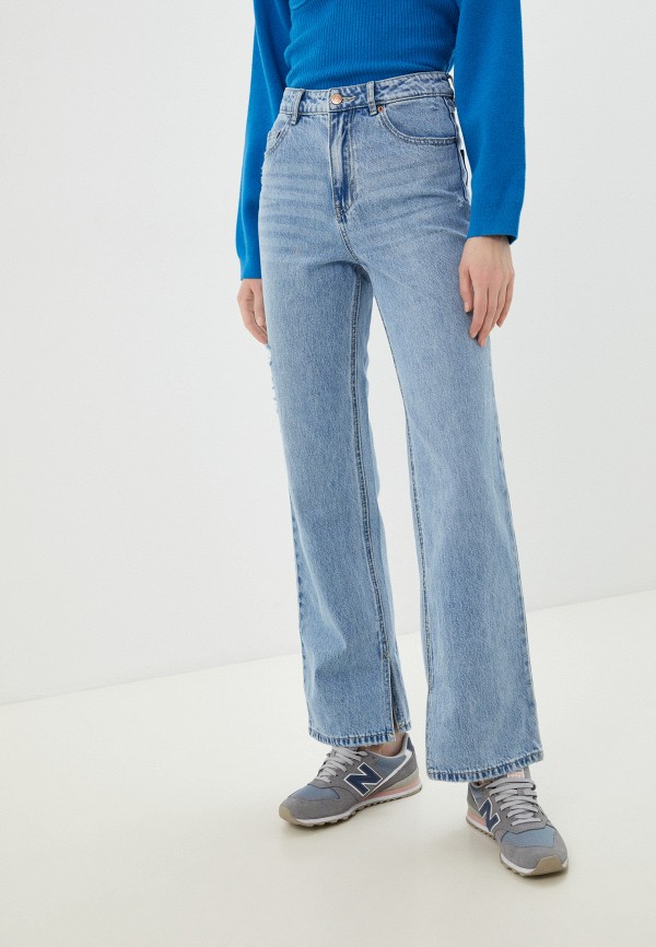 женские джинсы-мом vero moda, голубые