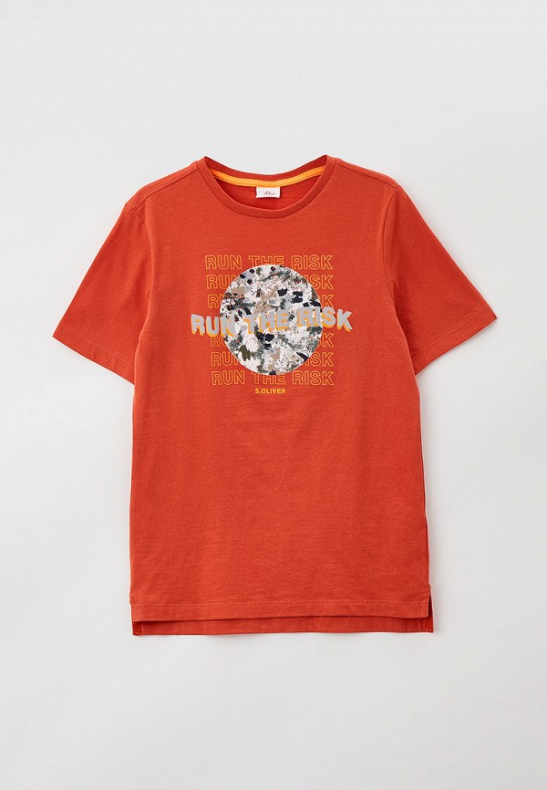 футболка с коротким рукавом s.oliver для мальчика, оранжевая