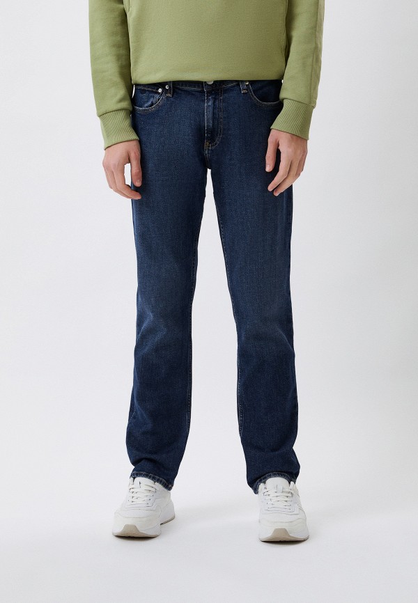 мужские зауженные джинсы calvin klein, синие
