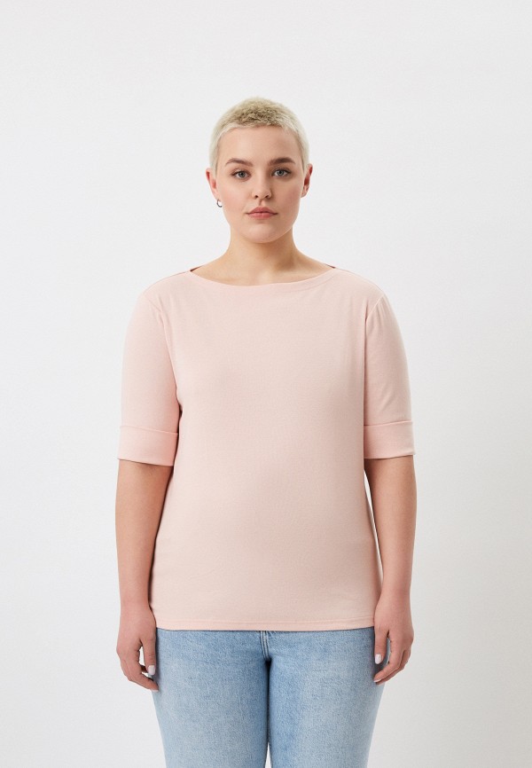 женская футболка lauren ralph lauren, розовая