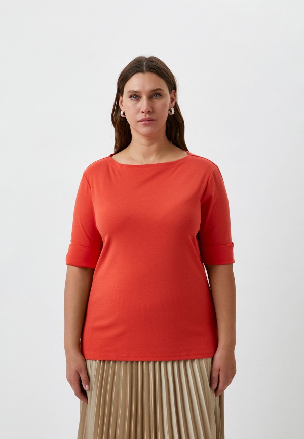 женская футболка lauren ralph lauren, оранжевая
