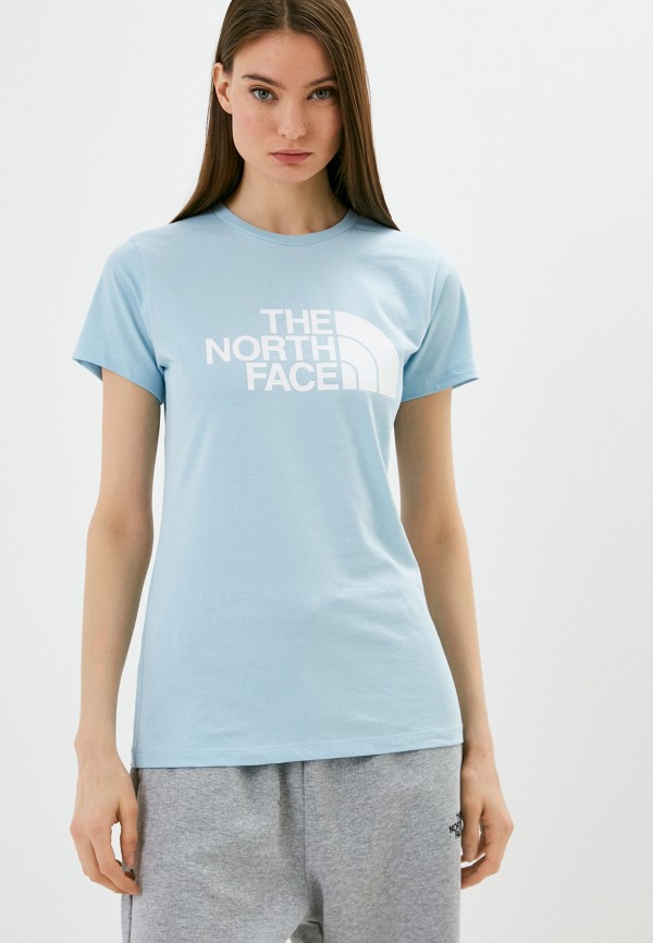 женская спортивные футболка the north face, голубая