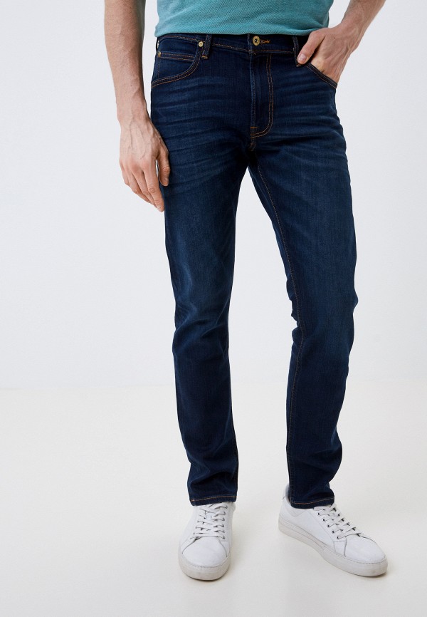 мужские зауженные джинсы lee, синие