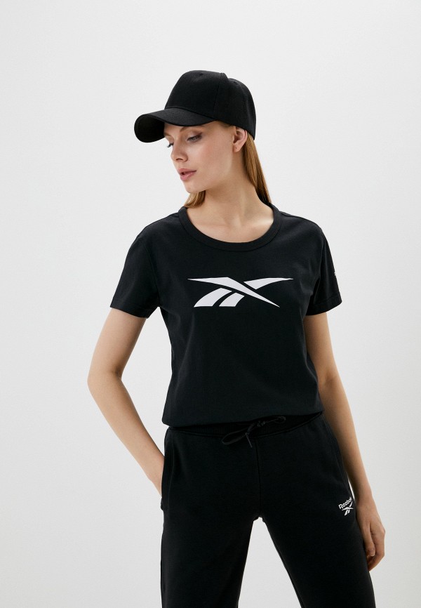 женская спортивные футболка reebok classic, черная