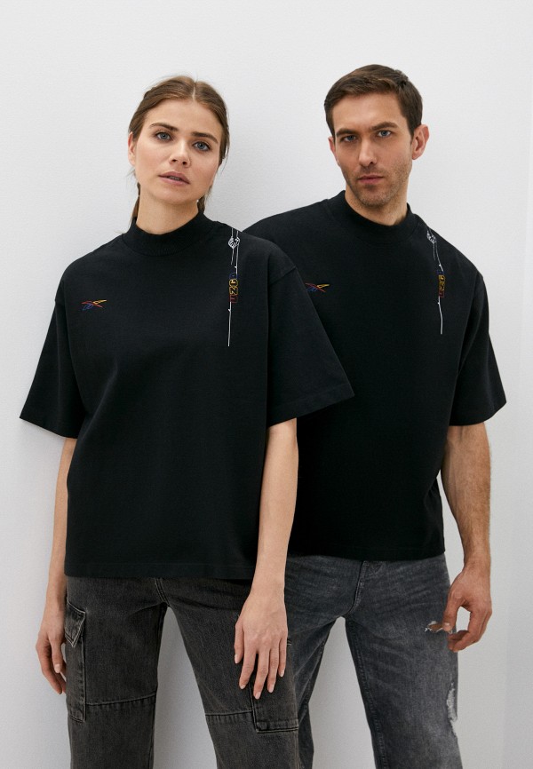 женская футболка с коротким рукавом reebok classic, черная
