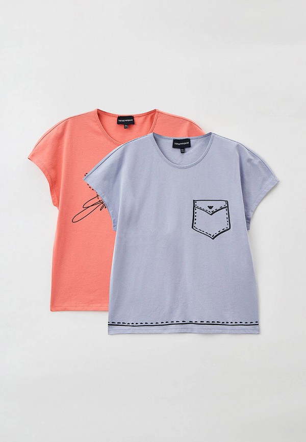 футболка с коротким рукавом emporio armani для девочки, разноцветная