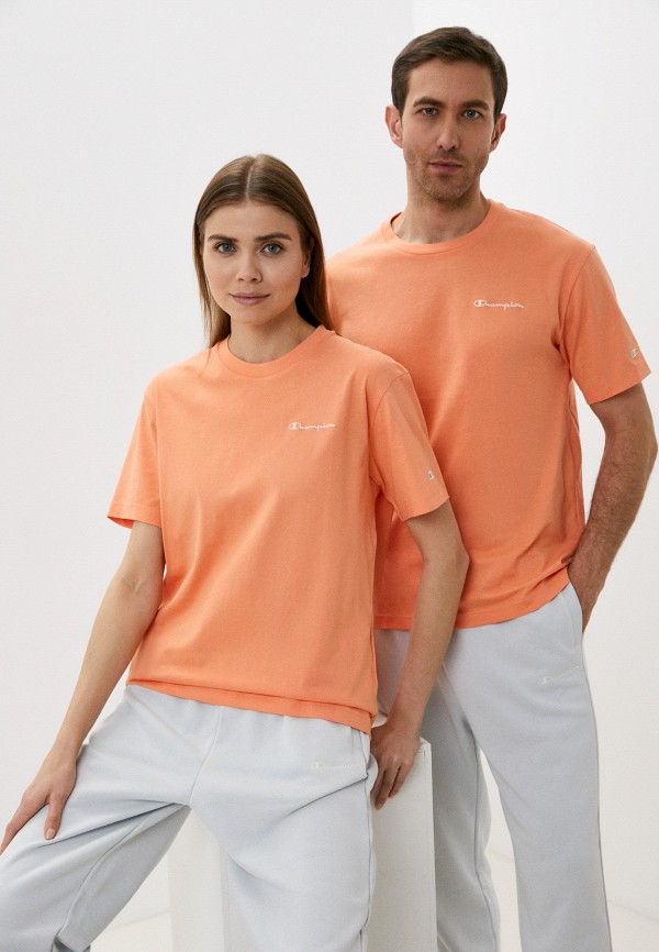 женская футболка с коротким рукавом champion, оранжевая