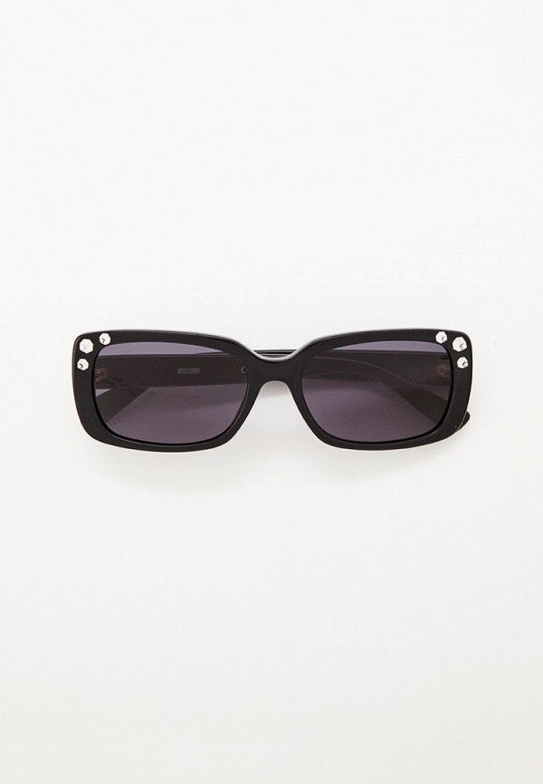 женские квадратные солнцезащитные очки moschino, черные