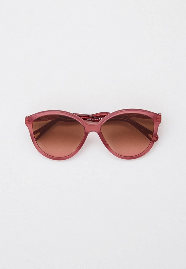 женские круглые солнцезащитные очки chloe, розовые