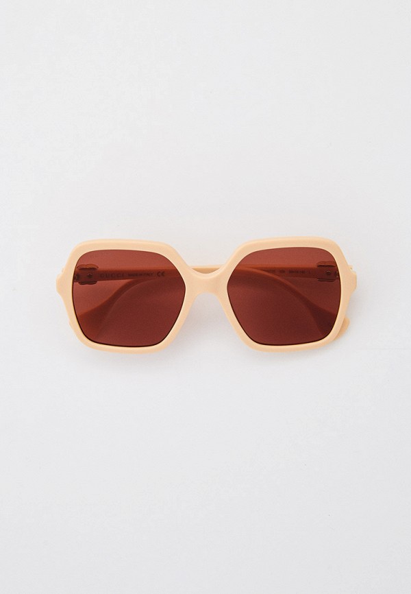 женские квадратные солнцезащитные очки gucci, бежевые