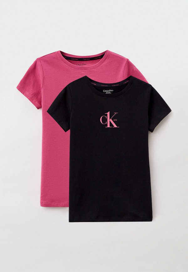 футболка с коротким рукавом calvin klein для девочки, разноцветная