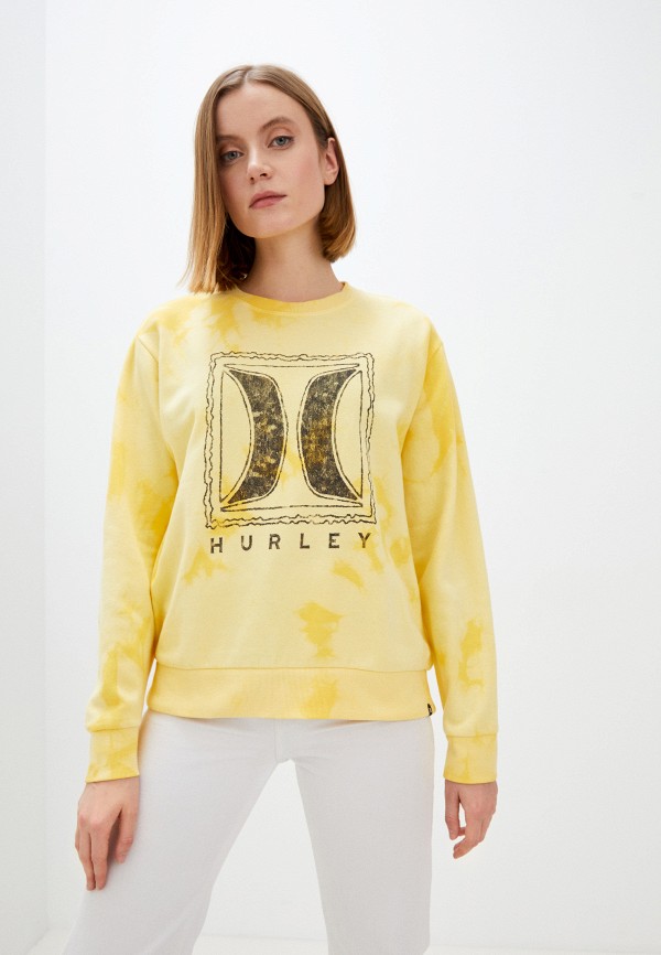 женский спортивные свитшот hurley, желтый