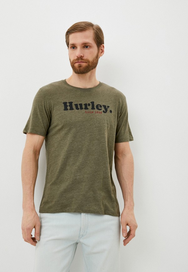 мужская футболка с коротким рукавом hurley, хаки