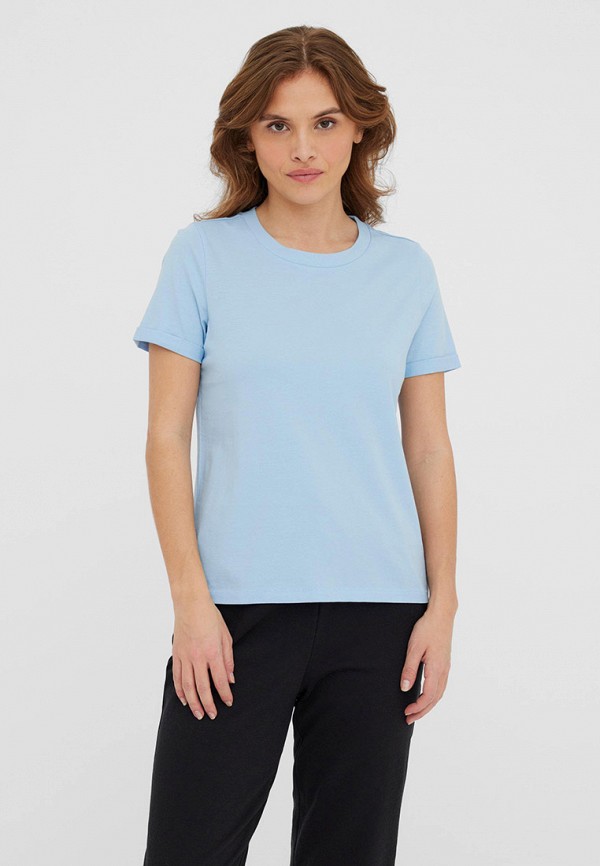 женская футболка vero moda, голубая