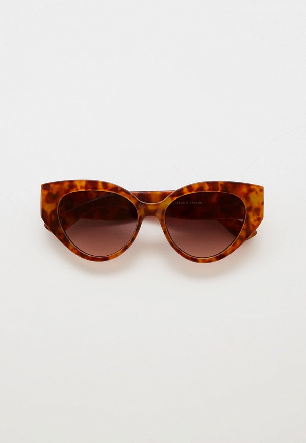 женские солнцезащитные очки кошачьи глаза river island, коричневые