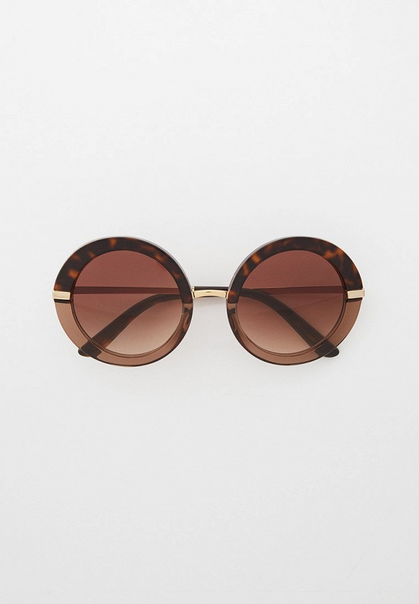 женские круглые солнцезащитные очки dolce & gabbana, коричневые