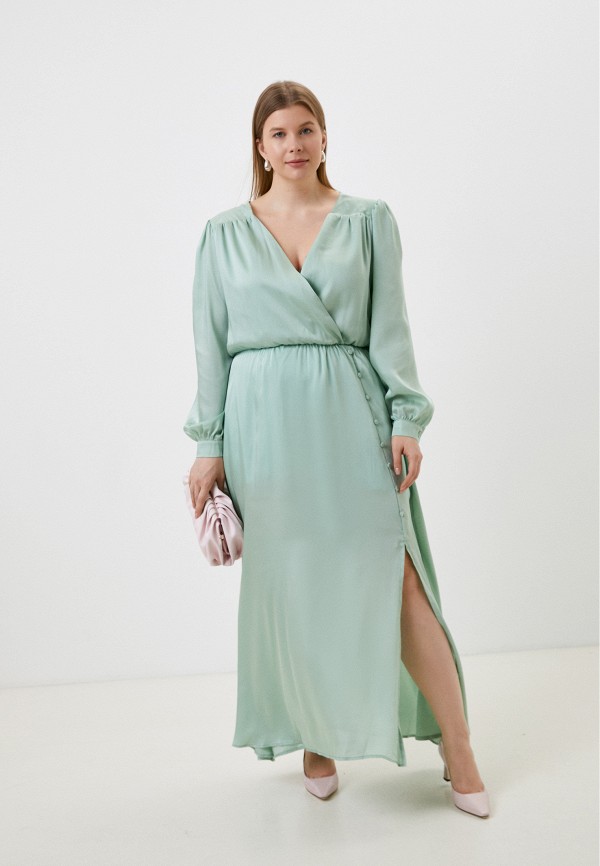 женское платье с запахом kitana by rinascimento, зеленое