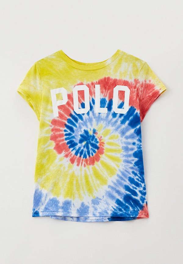 футболка с коротким рукавом polo ralph lauren для девочки, разноцветная