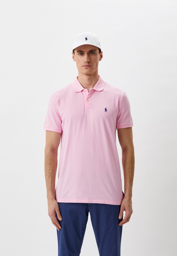 мужское поло с коротким рукавом polo golf ralph lauren, розовое
