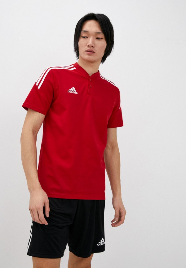 мужская футболка с коротким рукавом adidas, красная