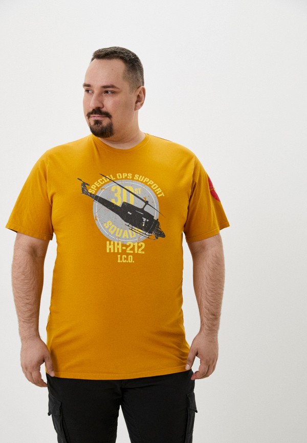 мужская футболка с коротким рукавом maxfort, желтая