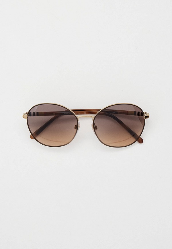 женские круглые солнцезащитные очки burberry, коричневые
