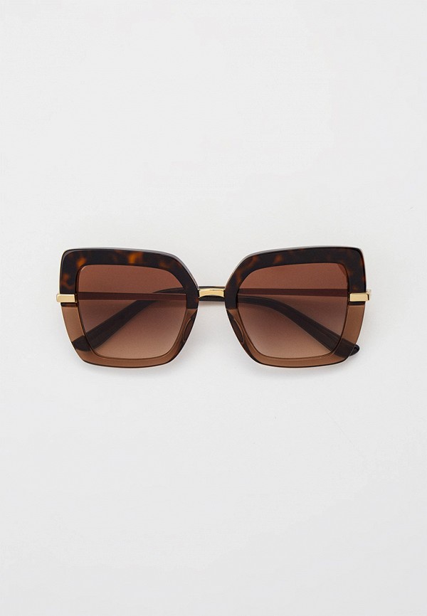 женские квадратные солнцезащитные очки dolce & gabbana, коричневые
