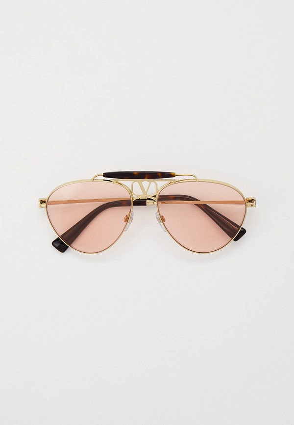 женские авиаторы солнцезащитные очки valentino, золотые