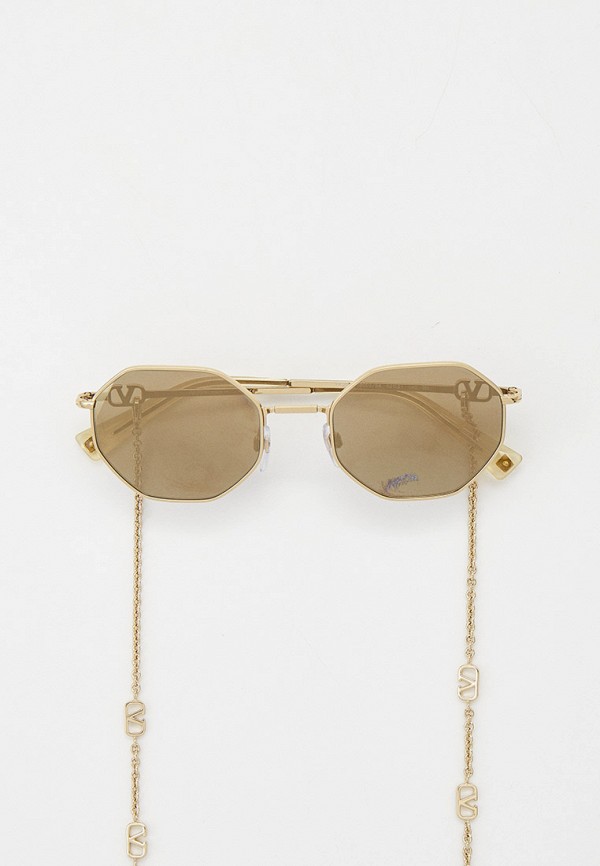 женские квадратные солнцезащитные очки valentino, золотые