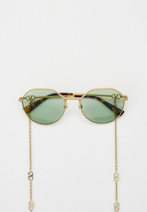 женские круглые солнцезащитные очки valentino, золотые