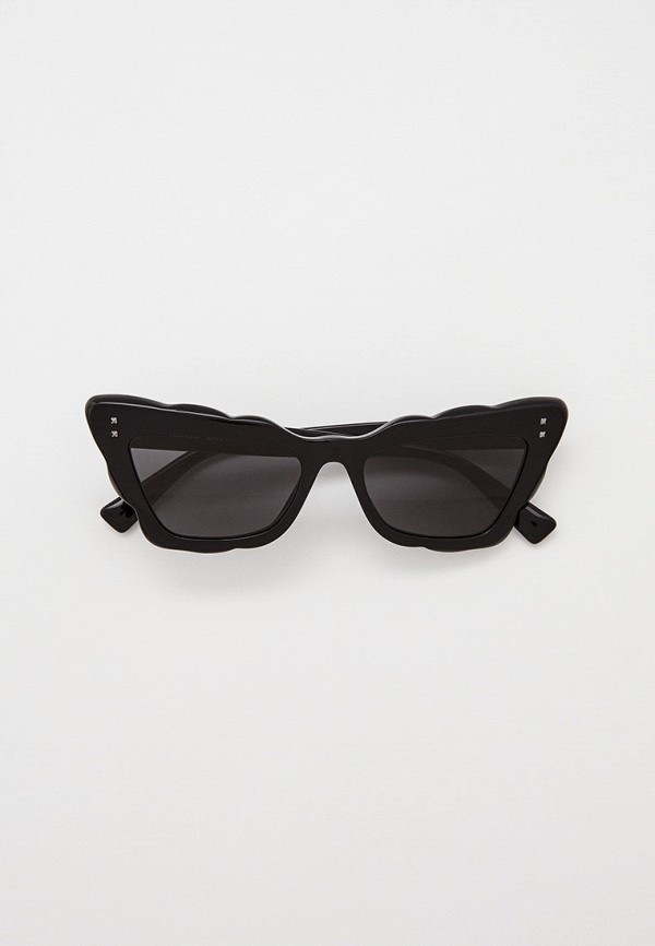 женские солнцезащитные очки кошачьи глаза valentino, черные