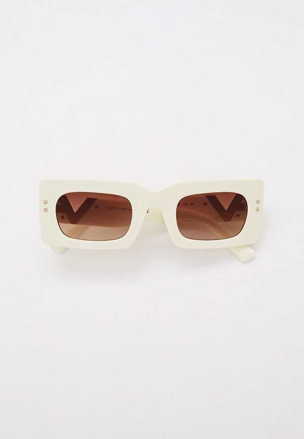 женские квадратные солнцезащитные очки valentino, белые