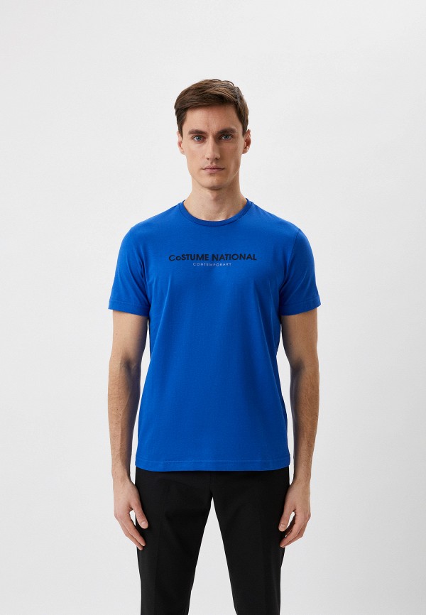 мужская футболка с коротким рукавом costume national contemporary, синяя