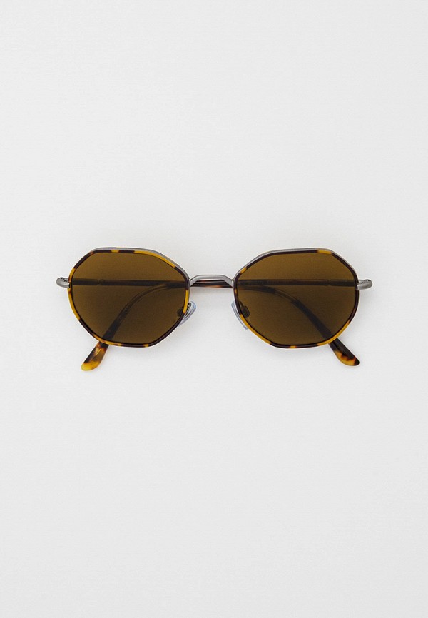 женские круглые солнцезащитные очки giorgio armani, серебряные